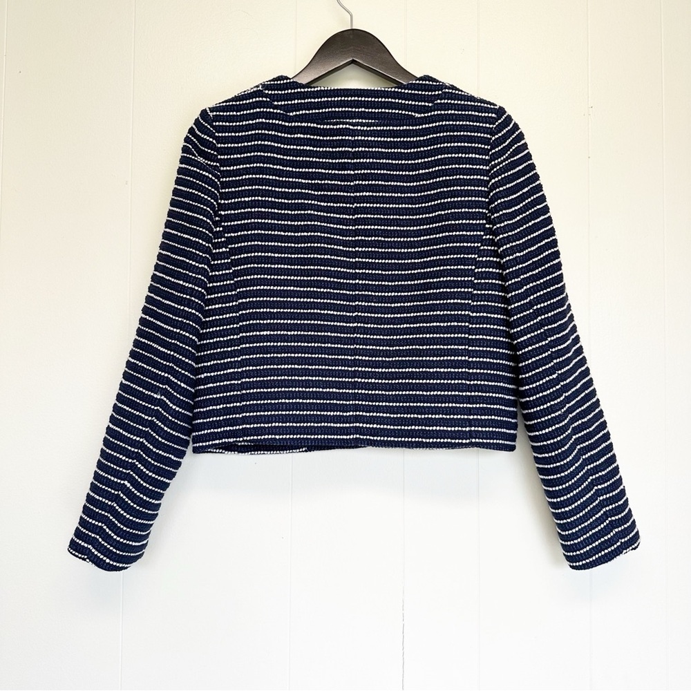 NWT J. CREW Tweed Lady Jacket Antique Navy Ivory Stripe - Picture 8 of 10